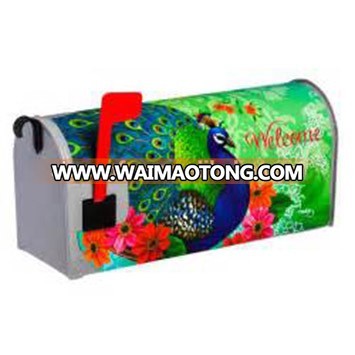 Peacock and paisley welcome magnet mailbox cover adhesive magnetic sheet